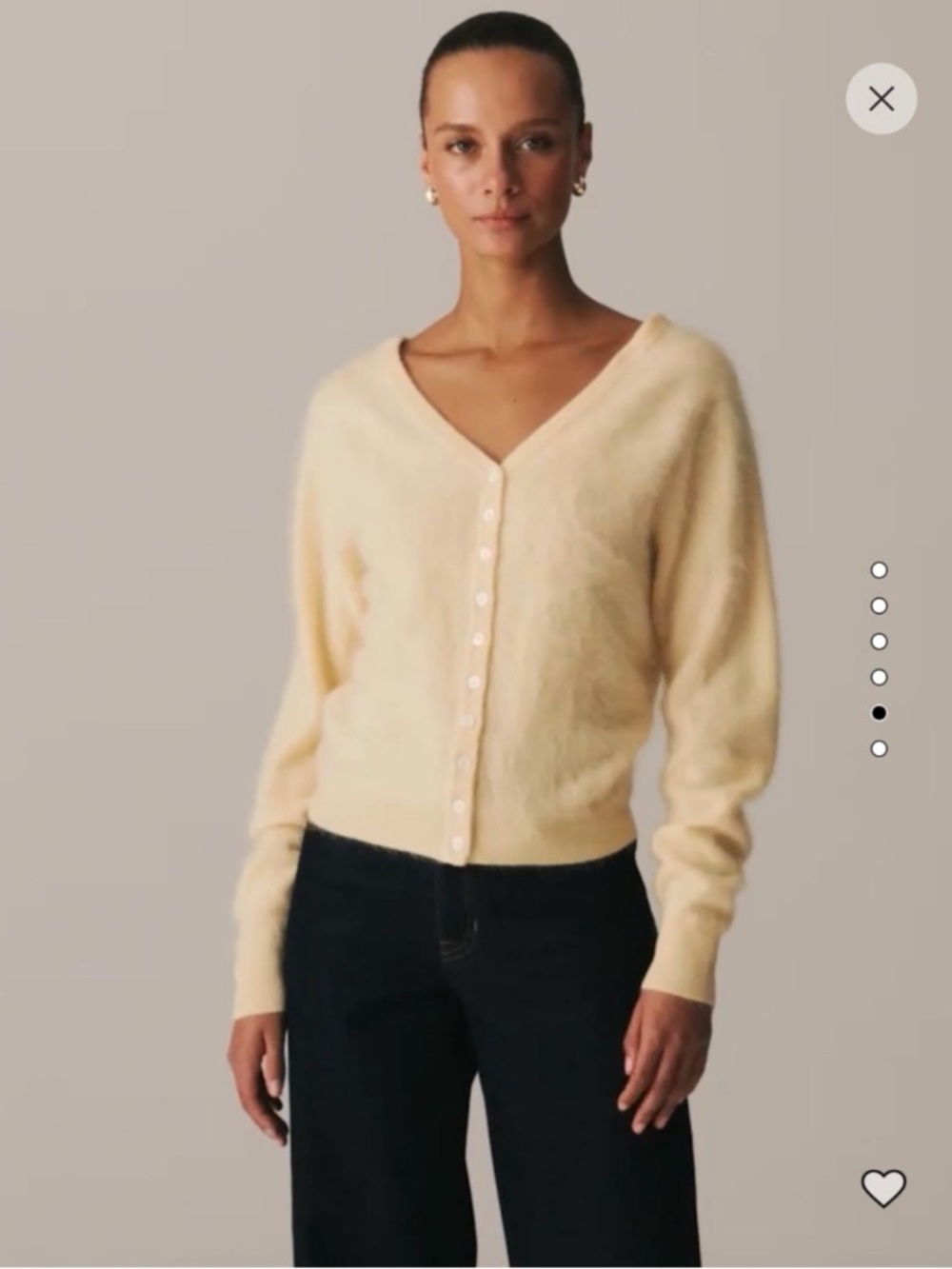 J. Crew Brushed Cashmere Relaxed-fit Reversible Cardigan Sweater NWT Yellow - Picture 2 of 12